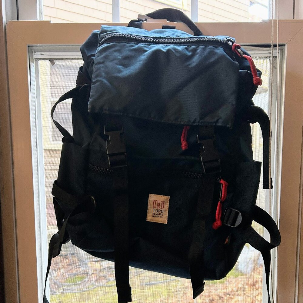 Topo Designs Rover Pack - Navy with red accents
